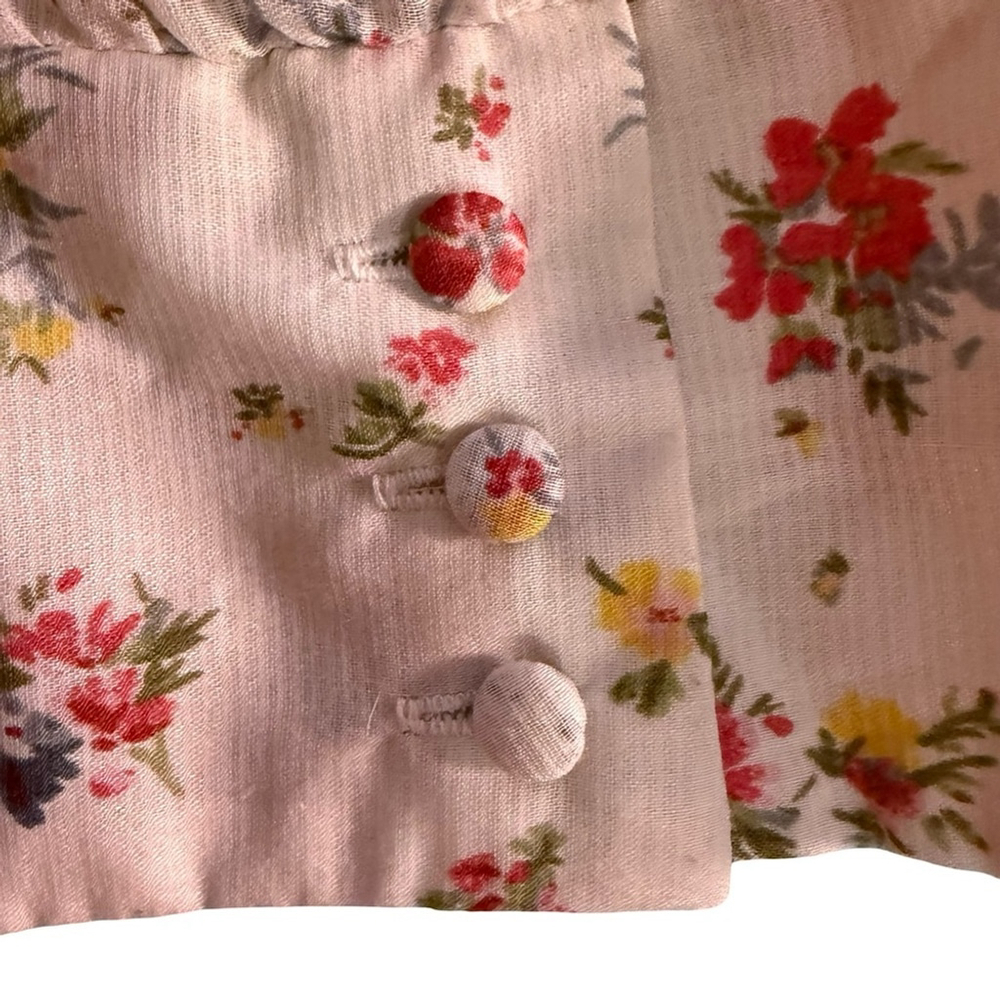 Guess Floral Ruffle Camisole in Cream and Red Size S Boho Cottagecore Festival - Picture 13 of 15
